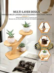 Haus Hana Flower Rack Storage Rack, Balcony Multi-Layer Succulent Desktop Flowerpot Rack, Mini Windowsill Office Creative Living Room Decoration, Modern Minimalist Desktop Flower Rack, Carefully Selected Materials For Layered Storage That Is Not Easy To Tilt, Simple In Shape , Versatile In Function, Can Be Used To Store Succulents, Tea Utensils, Figurines, Etc. - multicolor - View 6