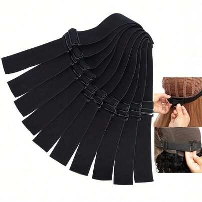 12/6/3 Pc Black Adjustable Elastic Band For Wigs Adjustable Straps For Wigs Making Tools For Making Wig Cap Accessories