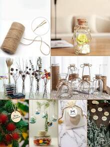 1/2 piezas Adornos colgantes para envolver regalos, suministros para fiestas, manualidades de costura, decoración del hogar, cuerda de macramé dorada y plateada, hilo retorcido, cinta, suministros de manualidades para el Día de San Valentín, cuerda, cinta, hilo de bricolaje - Multicolor - Ver 7