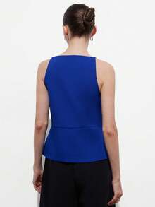 Aveloria Modichic New Arrival Elegant Off-Shoulder Button Decor Cropped Women Top - Royal Blue - View 6