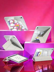 THE POWERPUFF GIRLS X SHEIN 卡通彩虹女孩平板电脑保护套，兼容 iPad (A16) 11 英寸第 11 代（2025 年款）/ iPad 第 10 代、iPad Pro 2020/2021 11 英寸、iPad 7/8/9 代、Galaxy Tab A9 Plus，高端质感，支持 3+Y 折叠，具备自动唤醒/睡眠功能和内置笔槽，防震保护套。 - 彩色 - 查看 4