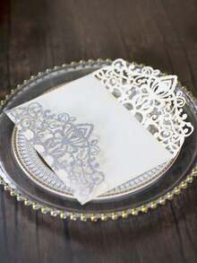 4/16/20 Pcs Laser Cut Wedding Invitations With Envelopes Elegant Glitter Pearl Paper Bow Knot Design Card Set For Anniversary Party Supplies Wedding Decorations Anniversary Celebration Bridal Shower Engagement Party Invite - multicolor - View 13
