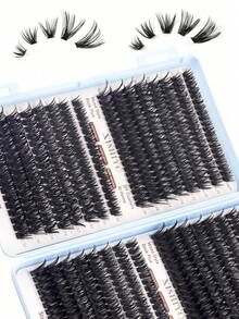 1 Khay Mi giả D Curl Volume dạng chùm, mi tự nhiên mềm mại, bộ dụng cụ nối mi DIY cho người mới bắt đầu, có thể tái sử dụng, nhẹ, mềm, nhiều độ dài khác nhau, trang điểm mắt 3D, tiện dụng khi đi du lịch và sử dụng hàng ngày. - D - Xem 5