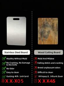 不锈钢厨房砧板，双面可用，防霉抗菌，更卫生健康，金属光泽经久耐用。适用于切割肉类、蔬菜和水果，适用于厨房、餐厅、宿舍和户外露营。厨房必备用品，复活节和母亲节的完美礼物。 - 彩色 - 查看 9