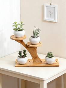 Haus Hana Flower Rack Storage Rack, Balcony Multi-Layer Succulent Desktop Flowerpot Rack, Mini Windowsill Office Creative Living Room Decoration, Modern Minimalist Desktop Flower Rack, Carefully Selected Materials For Layered Storage That Is Not Easy To Tilt, Simple In Shape , Versatile In Function, Can Be Used To Store Succulents, Tea Utensils, Figurines, Etc. - multicolor - View 8