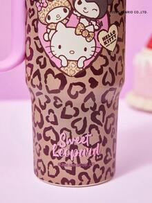 HELLO KITTY AND FRIENDS | Joivida 24盎司不锈钢保温水瓶/咖啡杯，带把手和吸管，防漏，保温（可保持饮品冷热） - 棕色 - 查看 5