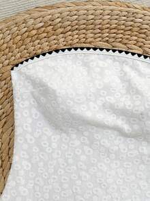SHEIN Swim Vcay 女士优雅休闲可拆卸肩带抹胸连体泳衣，纹理面料，时尚撞色设计，适合夏季海滩度假、海滩派对穿着，2026春夏女士海滩度假连体泳衣 - 彩色 - 查看 4
