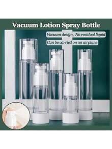 1 Piece, Transparent Vacuum Cosmetic Cream Pump Bottle Vacuum Bottle With Press Pump, Vacuum Lotion Bottle Refillable Cosmetic Storage Container Small Bottle Jar Portable Travel Cream Lotion Container Jar, Essence Dispenser, Travel-Friendly Cosmetic Dispenser Suitable For Foundation, Lotion, Essential Oil, Shampoo, Travel Storage Foundation, Cream, Moisturizer Or DIY Skin Care Products, Used To Pack Homemade Beauty Gifts - Clear - View 1
