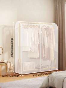 Clothes Storage Dust Cover Clear Garment Rack Cover With Zippers Cover Clothes Rack Cover Big Cover Donkey Cover, Transparent Plastic For Clothes Rack - Translucent - View 14