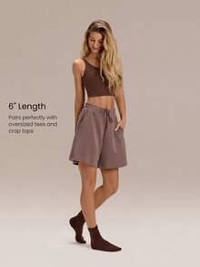 SoftCalm Modal Bermuda Adjustable Pocket Shorts Daily Casual Lounging Summer - Mocha Brown - View 4