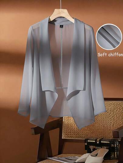 GlowEve CURVE Plus Size Women's Casual Chiffon Breathable Cardigan