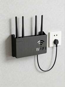 80 Storage Boxes For Wi-Fi Routers With Wall-Mounted Racks - Black - View 3