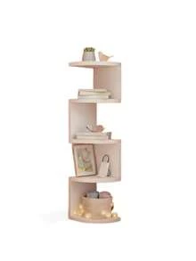 1pc Black/White 5-Tier Corner Shelf, Wall-Mounted Triangular Storage Rack, Corner Shelf, Tiered Bookshelf, Kitchen Storage, Multi-Layer Corner Rack - Multicolor - View 5
