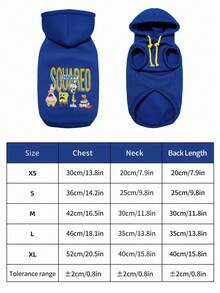 SpongeBob SquarePants | PETSIN 1 chiếc áo len cho thú cưng, quần áo đa năng cho mèo và chó, kiểu áo chui đầu màu xanh dễ thương cho cả hai chân, trang phục thể thao thường ngày mùa xuân, thu và hè. - Màu xanh lam - Xem 2