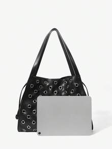 Maija Bolso de hombro para mujer, bolso hobo, estampado de vaca, estampado animal, de moda, elegante, sencillo, personalizado, versátil, clásico, con remaches, para la calle, para ir a la oficina, citas, uso diario, compras, té de la tarde - Empalme - Ver 5