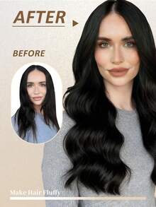 4PCS With 8 Clips Straight Clip In Hair Extensions 100% Real Human Hair Color 1B# Natural Black 12-18 Inch Double Weft Invisible Clip Hair Extensions Remy Natural Human Hair For Women Girl Daily Full Head Use - S1B - View 8
