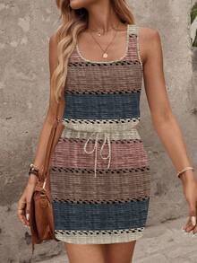 SHEIN LUNE Women's Casual Printed Short Dress, Suitable For Spring And Summer,Summer Dresses For Women - Multicolor - View 6