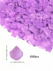 1000片/套 浪漫淡紫色人造花，现代仿真花瓣，适用于派对、圣诞节 - 紫色 - 查看 4