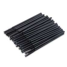 50支迷你睫毛膏刷，一次性固体螺旋睫毛膏卷翘器，细头刷，直头睫毛膏梳，女士化妆用眉刷 - 彩色 - 查看 3