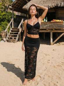 Swim Vcay Váy bó sát ren, mặc thường ngày - màu đen - Xem 4