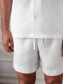 Core Aspect Set di camicia a maniche corte e pantaloncini di colore unito da uomo - Bianco - Visualizzare 4