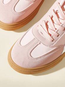 CUCCOO EASI Women's Fashionable Versatile Casual Minimalist Sneakers For Christmas Back To School - Baby Pink - View 3