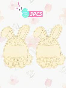 2/3PCS 17cm Blank Wooden Easter Eggs DIY Craft Ornaments Easter Rabbit Basket Filler Spring Home Decor Holiday Decoration Party Supplies Gift For Easter Celebration Seasonal Festive Table Accent - Multicolor - View 10