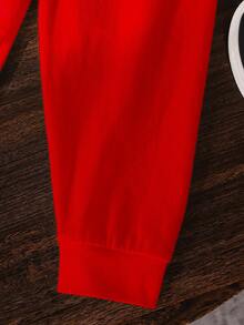 2pcs/Set Young Boys Digital Print Gradient Red & Black T-Shirt And Pants Set, Fashion Casual Comfortable Outfit For Suitable All Seasons - Multicolor - View 5