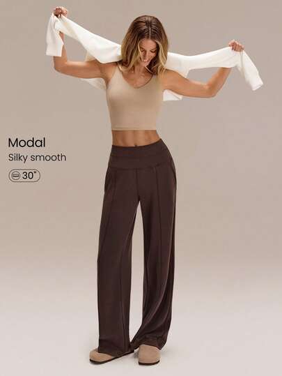 GLOWMODE Modal絲觸感寬鬆休閒褲