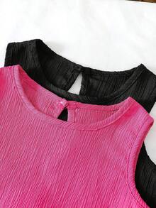 Elladie kids 女童夏季休闲编织吊带装饰背心和短裤套装 - 彩色 - 查看 7