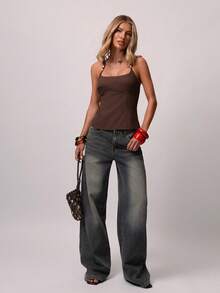 Opulessa Áo hở lưng gợi cảm cổ yếm dành cho nữ mùa hè - Cà phê nâu - Xem 2