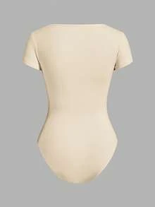 SHEIN Girlism Bộ 2 món áo liền quần dệt kim cổ tròn ôm sát thoải mái cho bé gái tuổi teen. - Nhiều màu - Xem 5