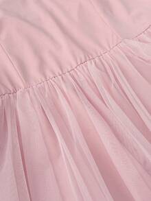 Viva Relle Plus Size Mesh Patchwork Backless Sleeveless Party Dress - Pink - View 7