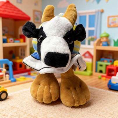 POKOJA LAND 9.8inch-Brain Rot Toys Tung Tung Sahur Cow Spoof Plush Toys, Durable Polyester Material, High-Quality Stitching, Very Suitable For Holiday Or Daily Comfort, Suitable For Family Use, Halloween, Christmas Holiday Gifts