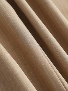 Franclia Chân váy nữ thời trang mới, kiểu dáng thường ngày, kẻ sọc kaki, có thắt lưng, đa năng, thích hợp cho công sở, mùa xuân/hè, trang phục công sở cho giáo viên thành thị, chân váy chữ A đa năng cho nữ, chân váy mùa hè, chân váy mùa xuân. - Màu Khaki - Xem 6