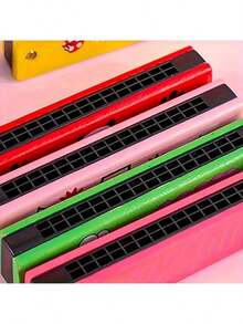 1pc/5pcs/3pcs 12 Styles Harmonica, 16-Hole Double Row Portable Cartoon Harmonica, Musical Instrument Toy Gift For Adult Beginner (Random Style & Color) - Multicolor - View 12