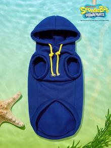 SpongeBob SquarePants | PETSIN 1 chiếc áo len cho thú cưng, quần áo đa năng cho mèo và chó, kiểu áo chui đầu màu xanh dễ thương cho cả hai chân, trang phục thể thao thường ngày mùa xuân, thu và hè. - Màu xanh lam - Xem 4