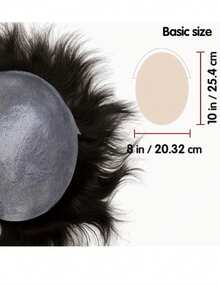 Men's Exclusive 15cm Real Human Hair Toupee Replacement System, An Economical Men's Wig. The 8x10 Inch PU Scalp Base Can Be Trimmed And Perfectly Fits Various Occasions. - S1 - View 7