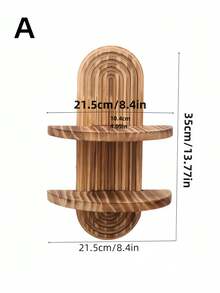 1/ 2PCS Geometric Wall Mounted Shelves Wood Floating Shelves Rustic Wall Storage Boho Display Shelf Farmhouse Home Decor For Bathroom Bedroom Kitchen Entryway Over Toilet Small Wall Mounted Spring Summer Wall Accent - Multicolor - View 2