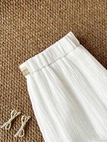 Elamini 2026 Pantalones de verano casuales para mujer, de algodón puro y suaves, con diseño de etiqueta en la cintura, pantalones rectos minimalistas y versátiles, adecuados para el estilo escolar, vacaciones, oficina, viajes al aire libre, salidas, regreso a la escuela, color blanco puro - Blanco - Ver 6