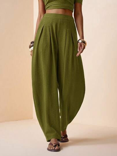 Zivah 2026 Nuovi pantaloni in lino plissettati con vita elastica e tasche, adatti per festival musicali, Pasqua, San Patrizio, San Valentino, appuntamenti, stile western, stile nomade, compleanni, lauree, stile campus, uso quotidiano, casual, vacanze, crociere, spiaggia, prendere il sole, di moda, streetwear, ospiti di matrimoni, pendolarismo, brunch, aeroporto, feste, vacanze, abbigliamento da ufficio