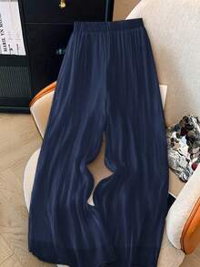 GlowEve 女士纯色简约休闲夏季弹力腰裤 - 藏蓝色 - 查看 4