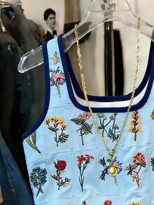 Resyla Women's Floral Embroidery Pattern Casual Versatile Daily Wear Top - Multicolor - View 3
