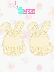 2/3PCS 17cm Blank Wooden Easter Eggs DIY Craft Ornaments Easter Rabbit Basket Filler Spring Home Decor Holiday Decoration Party Supplies Gift For Easter Celebration Seasonal Festive Table Accent - Multicolor - View 5