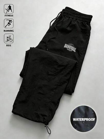 Sport MetroGents Quần thể thao nam chống thấm nước in chữ