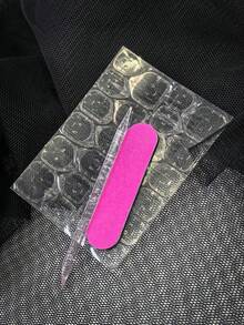 10片装Y2K风格白色立体花朵美甲贴片，粉色法式杏仁形，透明粉色底，饰以金色珠子，手工制作，柔软甜美，日常、约会、派对礼物，女士适用 - 彩色 - 查看 8
