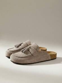 Solecia Ladies Tassel Design Daily Travel Casual Slippers - Grey - View 2