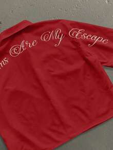 StoneGrade Men's Street Fashion All-Over Print Short Sleeve Shirt - Red - View 3