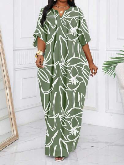 SHEIN Lady 春夏秋冬优雅藏蓝色编织翻领长袍连衣裙，大码尺码