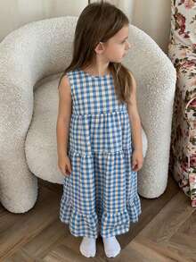 Dazy Kids Tween Girls' Sleeveless Ditsy Floral Dress, Summer - Blue - View 2